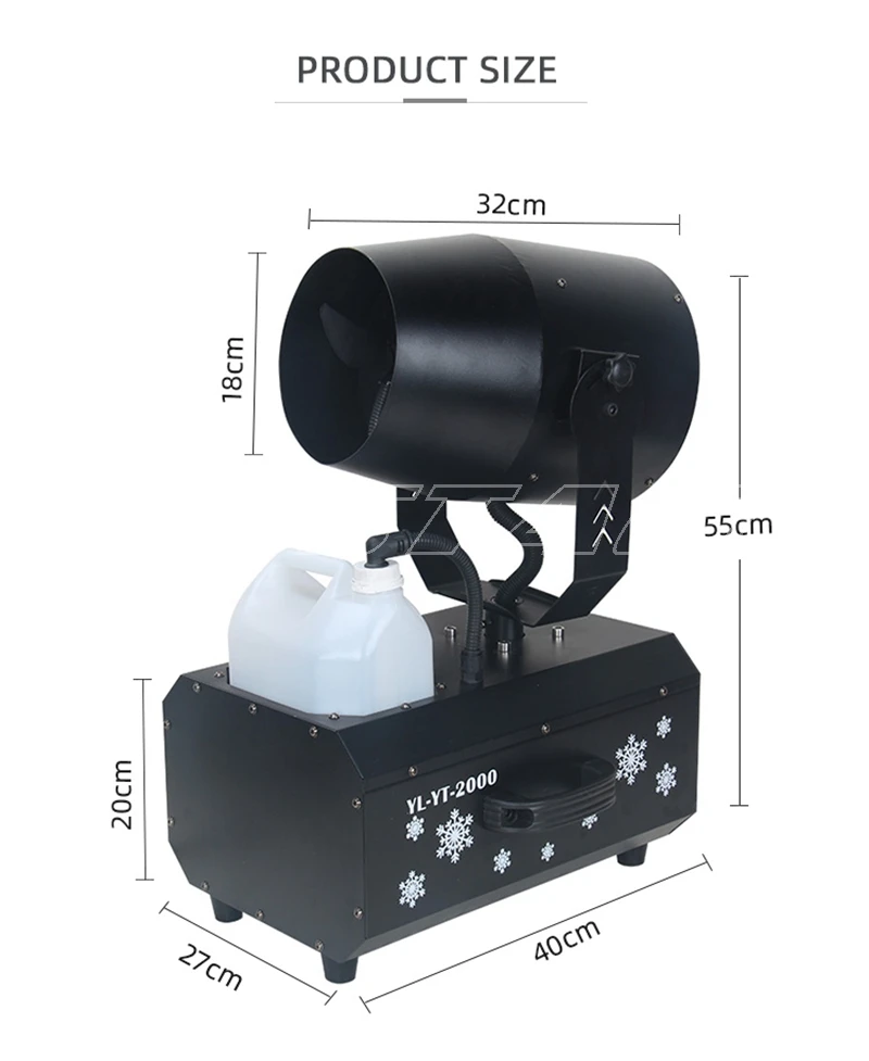 2000W Ngoài Trời Lớn Performaces Hiệu Ứng Sân Khấu Nhân Tạo 180 Độ Di Chuyển Đầu Dành Cho Sân Khấu Chuyên Nghiệp Tuyết Máy Cho Đảng