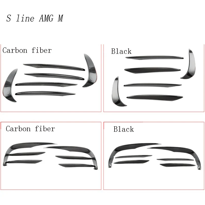 Car Styling Carbon fiber For Mercedes benz E Class W213 E43 E63 For AMG front fog light eyebrow Stickers trim Auto accessories