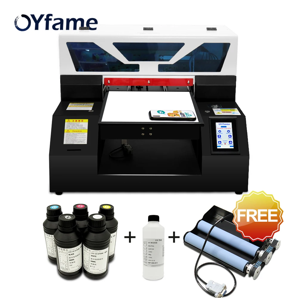 

OYfame A4 UV Flatbed Printer A4 UV Printer For Phone Case Metal Acrylic Glass bottle LED UV print A4 uv Printing Machine