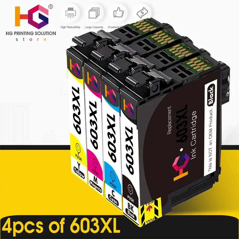 Replacement for EPSON 603XL 603 T603XL E-603XL T603 XL ink cartridges For XP-2100 XP-2105 XP-3100 WF-2830 WF-2850