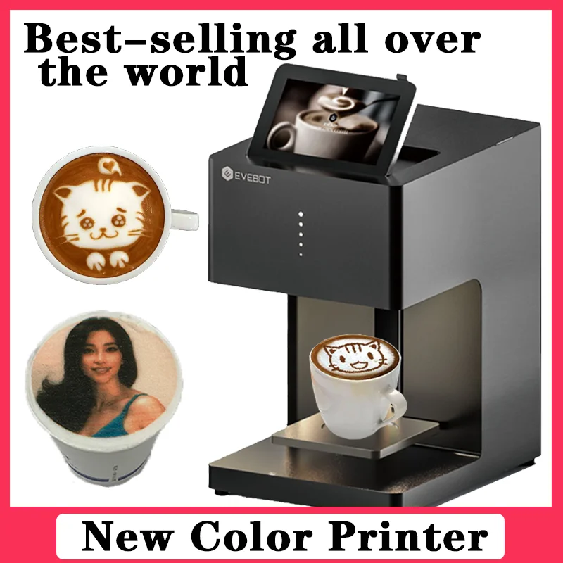 

EVEBOT 3d Latte Art Coffee Printer Machine Automatic Beverages Food Selfie With WIFI Connection Printing Edible Ink Cartridges