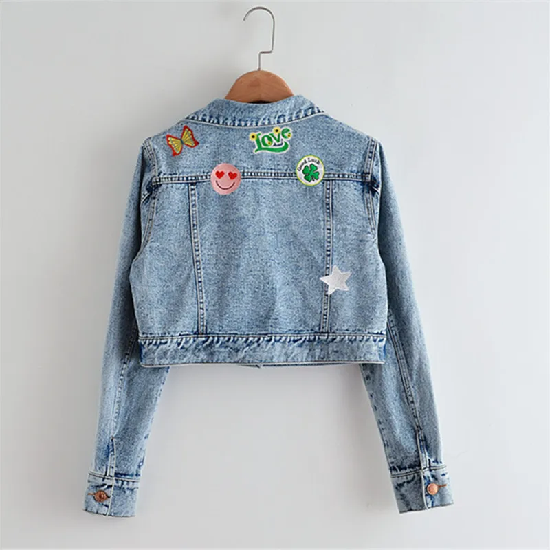 Fashion Denim Two piece set Women Embroidery Short Denim Jacket And Mini Skirt 2 piece set Women 2020 Spring Casual Denim Suits