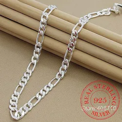 925 Sterling Silver 6mm/8mm Chain Sideways Necklace Man Woman Senior Luxury Jewelry Statement Necklace