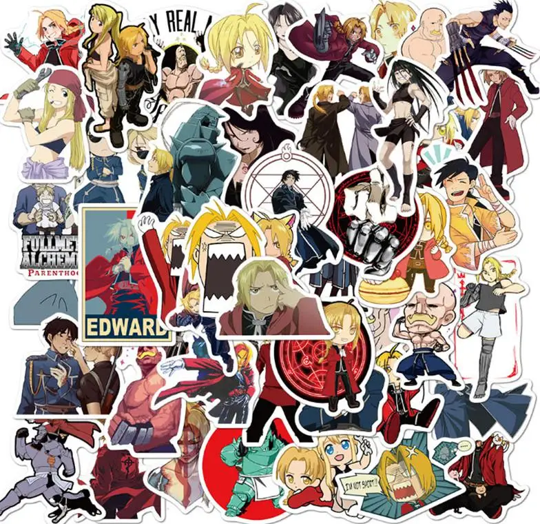 

10/30/50pcs Fullmetal Alchemist Graffiti Cool Helmet Classic Stickers Window Wall Water Cup Trolley Popular Skateboard Travel