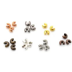 Jewelry Findings Diy 3mm 4mm 5mm Gold/Silver/Bronze/Silver Tone Metal Crimp End Beads For Jewelry Making