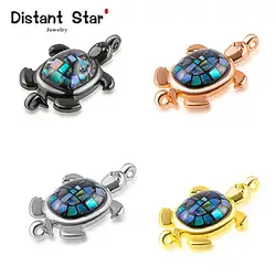 21*13mm Turtle High Quality Diy Jewelry Accessories Bracelet Necklace Jewelry Making Copper Cubic Zirconia Connector Rhinestone