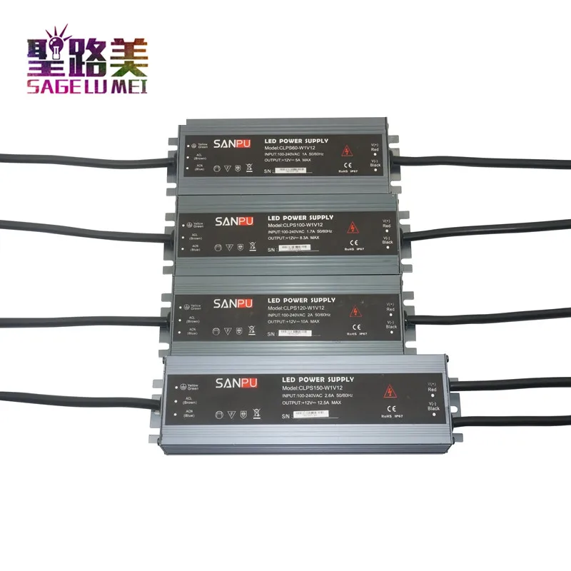 Bild 3: LED ultra-dünne wasserdichte netzteil IP68 AC110V-220V zu DC12V/ DC24V transformator 45W/60W/100W/120W/150W/200W/300W led-treiber