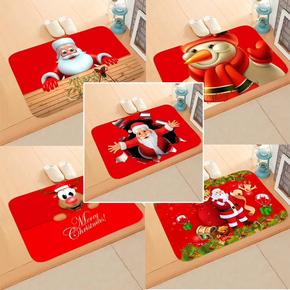 Christmas Santa Claus Flannel Carpet Merry Christmas Decorations For Home 2024 Christmas Ornaments Xmas Deco Kerst New Year 2025