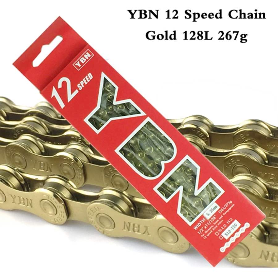 YBN Bicycle Chain Ultralight Black Gold silver half all Hollow 10 11 12 Speed Chain MTB Mountain Road Bike Chain for shimano