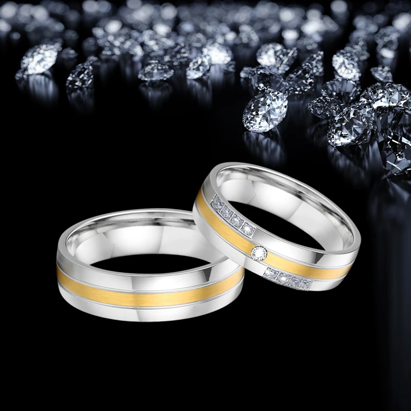 High Quality Wedding Bands Rings For Couples Men And Women Lovers Alliance Titanium Jewelry Ring Anniversary Velentine Gift