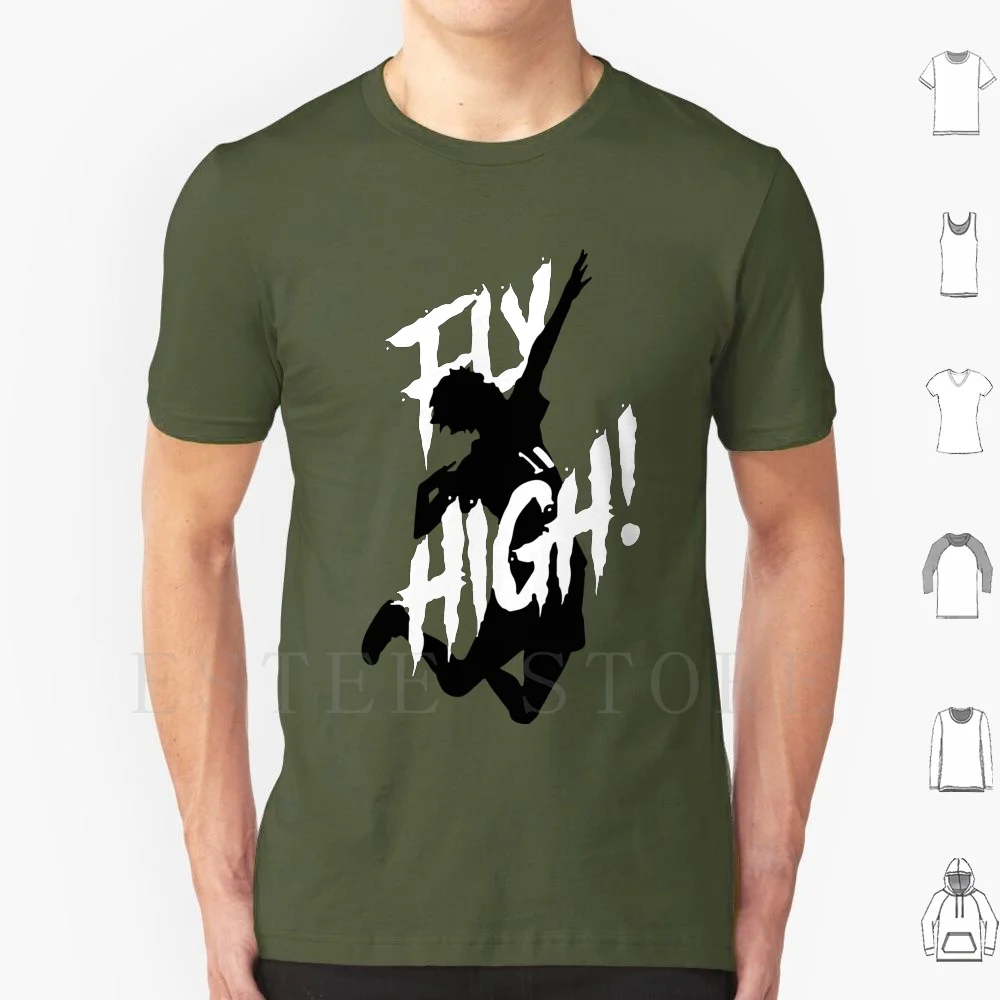 Fly High T Shirt Print Cotton Haikyu Karasuno Volleyball Sport Anime Manga Haruichi Furodate Crows Crow Oikawa Tooru