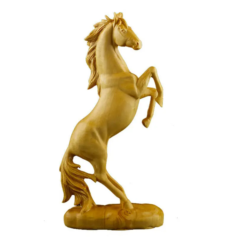 

JM009ca - 15* 7.5 * 3.5 CM Carved Boxwood Figurine Carving : Handsome Galloping Horse