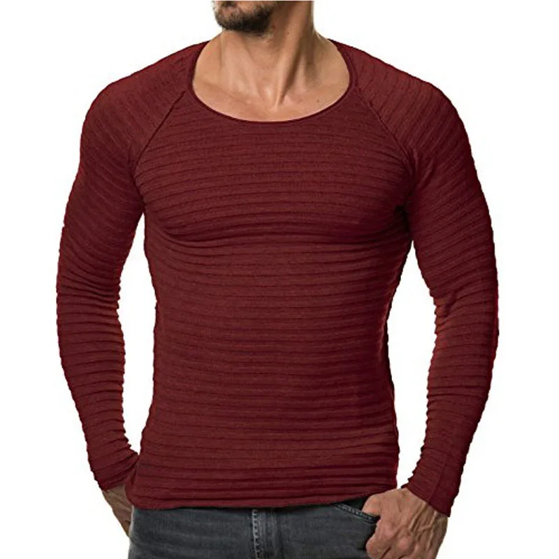 Mens Sweaters 2024 Spring Autumn New Knitted Sweater Men Long Sleeve Striped Sweaters Solid Slim Fit Men Pullover Sueter Hombre