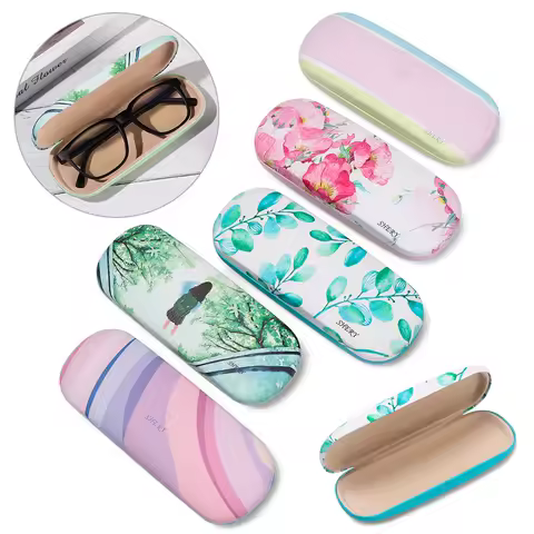 New Fashion Unisex Cute Pattern Glasses Box Portable Hard Eyeglasses Case Spectacle Holder Eyewear Protector Travel Accessories
