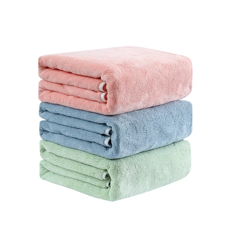 105*105cm Coral Velvet Bath Towel For Adult Kids Blanket Soft Absorbent Microfiber Towel Household Bathroom Towel