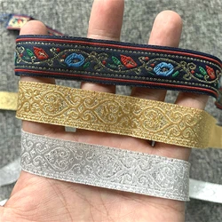 10YARD 3/4 Pollici 20 MILLIMETRI In Oro E Argento Totem Cuore Jacquard Nastro