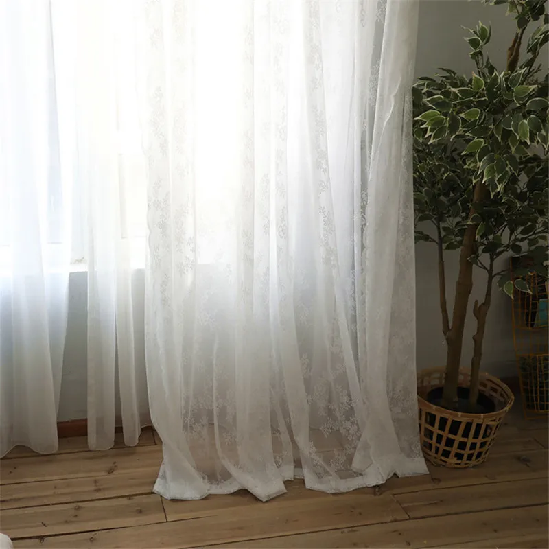 Modern Living Room Curtains Sheer for Kitchen Tulle For Bedroom Window Treatments White Curtain Custom size