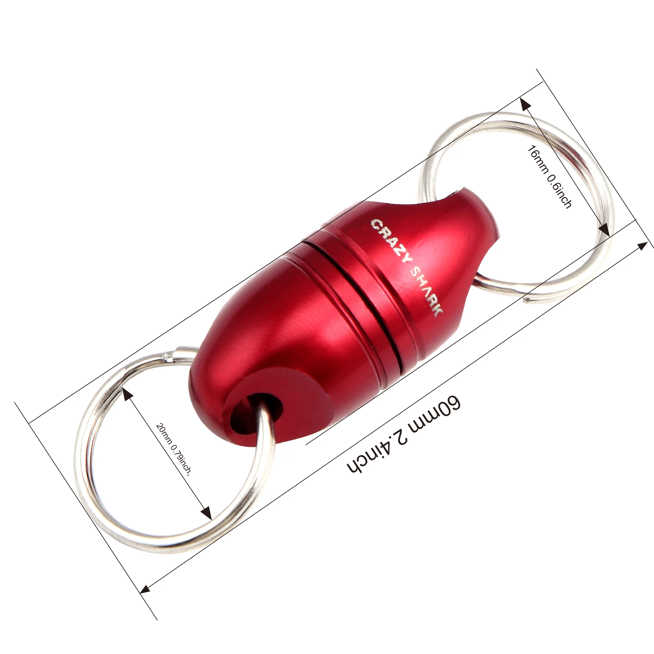 CrazyShark Netto Magnetico In Alluminio portachiavi A Sgancio Borsette per la Pesca A Mosca Attrezzi Da Pesca Pesca Holder Forte Magnete max 7. £/3.5kg