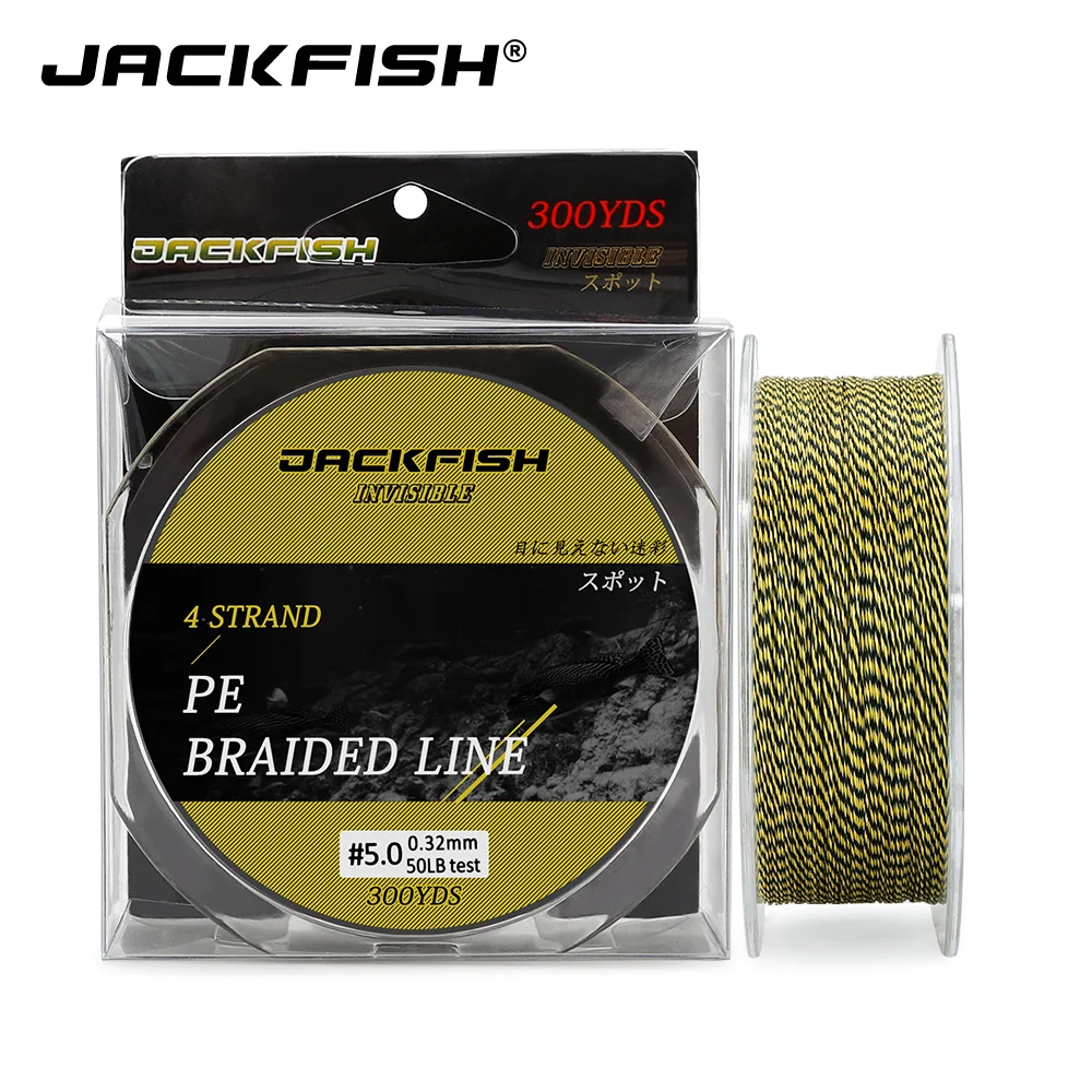 

JACKFISH 300yds 4 Strand PE Braided Fishing Line 25 30 40 50 80LB Colorful Multifilament Fishing Line For Carp Fishing Tackle