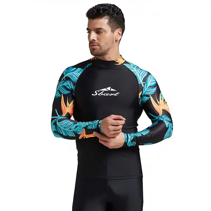 Quick Dry Compression Rash Guard for Men, Soft and Slim, Long Sleeve, Swim Surf Shirt, Basic Tee Tops, Quick Dry