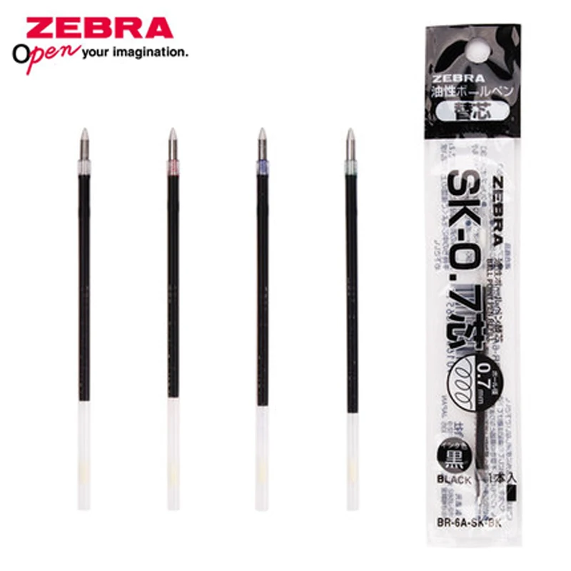 12 Piece Zebra SK-0.7 Ballpoint Pens Refills for B4SA1 B4SA2, B4SA3 Ballpoint Pen 0.7 mm tip 4 colors selection Writing Supplies