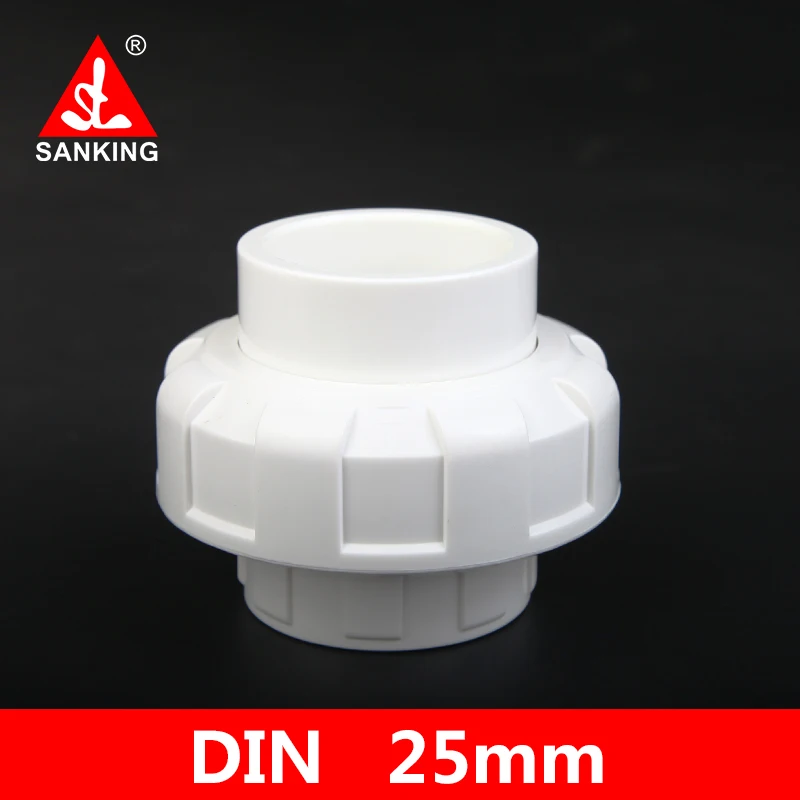 Sanking  UPVC Union 25mm Union Water Pipe Connector Plastic Tube Adapter Aquarium Tank Pipe Joint