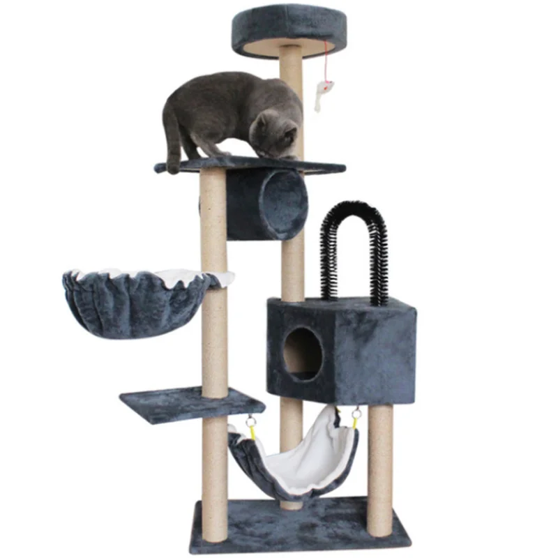 2021 New Customized Premium Safely Wooden Cat Tree Tower Scratching with Hot Sale Cat Supplies