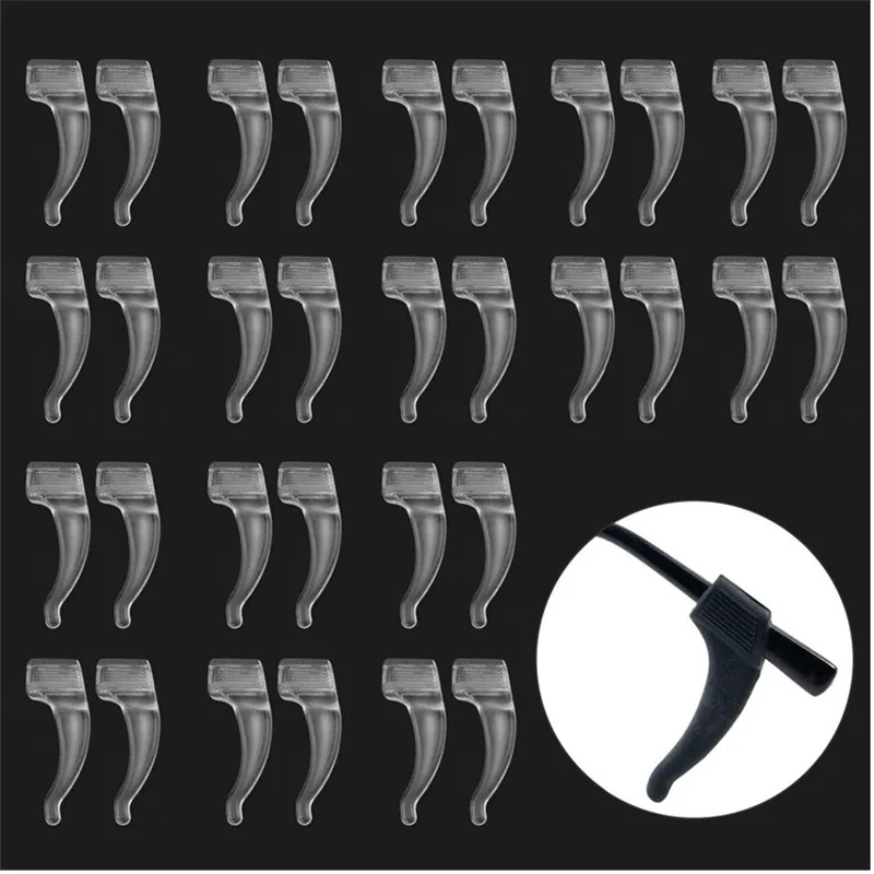 5 pares de silicone antiderrapante titular exercício ao ar livre silicone orelha ganchos para óculos anti deslizamento templo titular confortável orelha ponta
