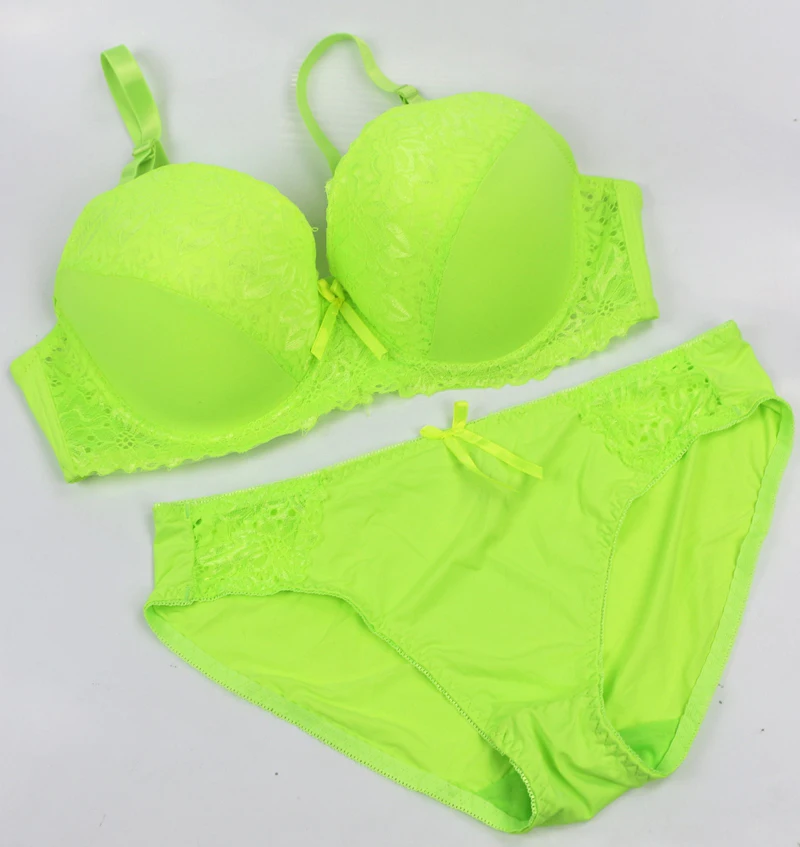 Push Up Bras Set For Womens Lace 38/85 40/90 42/95 C D DD DE Cup Underwear and Panties  4 Colors Demi Sexy  Lingerie