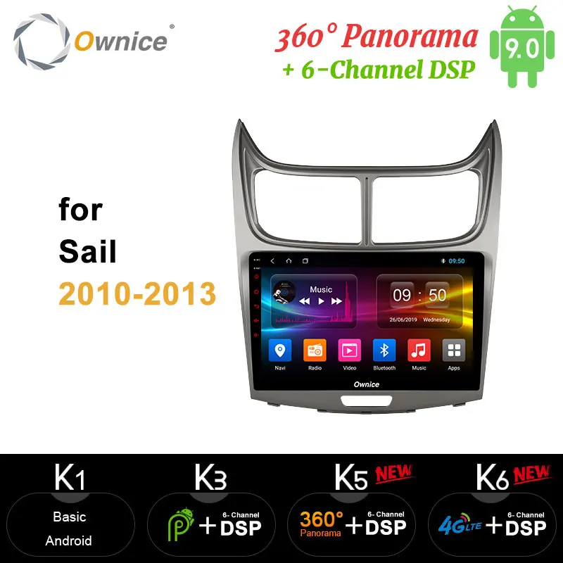 Ownice carplay 360 Panorama DSP Android9.0 64G ROM 4G RAM Car DVD Video Player 4G LTE SPDIF For Chevrolet Sail 2010 2011 - 2013