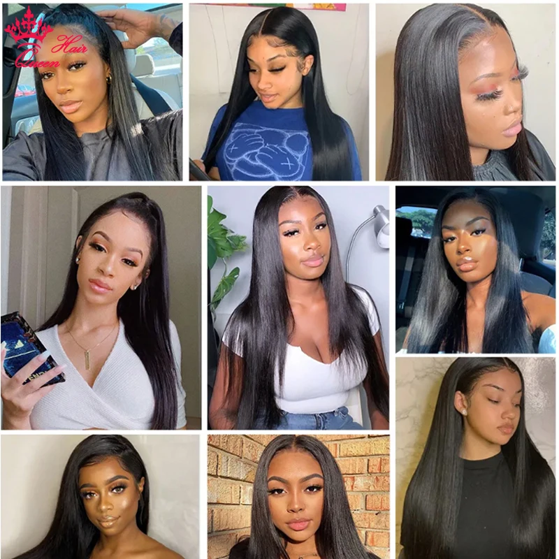 Queen Hair Products Brazilian Bundle Straight  Raw Hair Bundles 4pcs 100% Human Hair Weave Bundle Virgin Natural color