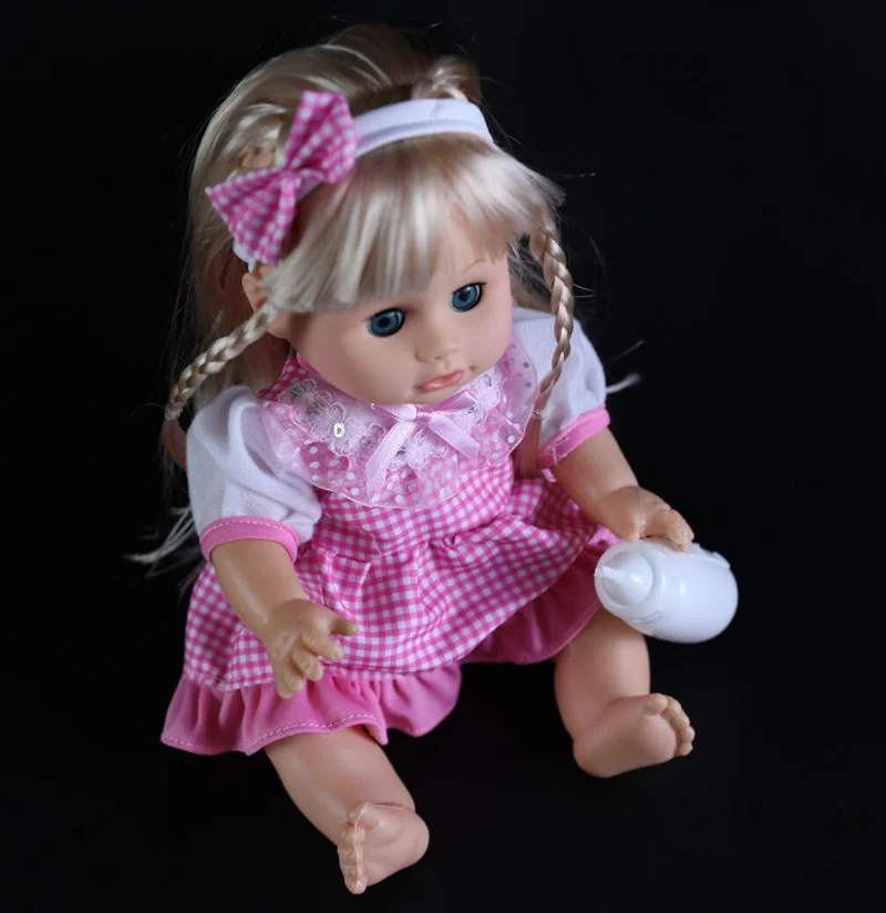 Reborn Baby Dolls para menina, alimentação piscando, água potável, xixi e conversa, boneca falando, modelo de bonecas macias, presente para recém-nascidos, 32cm, novo