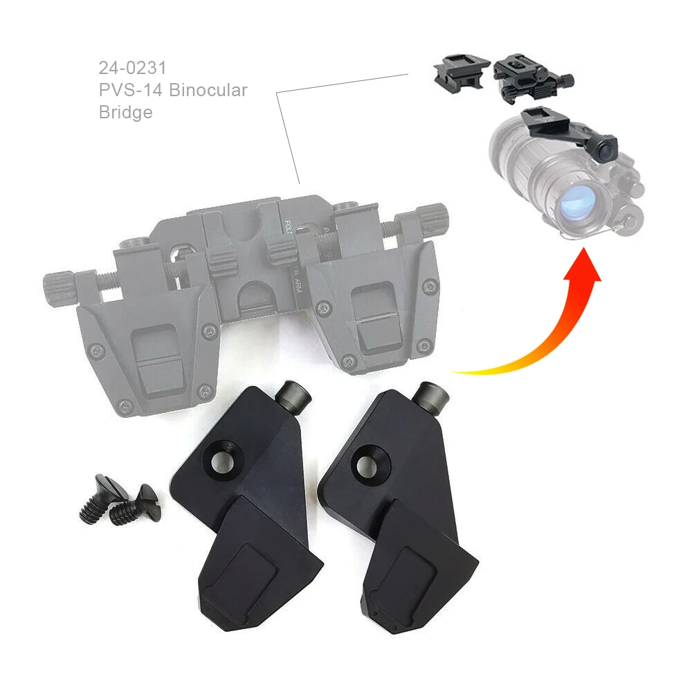 Tactical  Aluminum PVS-14 Bridge/Arm Assembly /Dovetail J Arm- Dovetail Shoe Bracket CNC Scope Mount HS24-0238