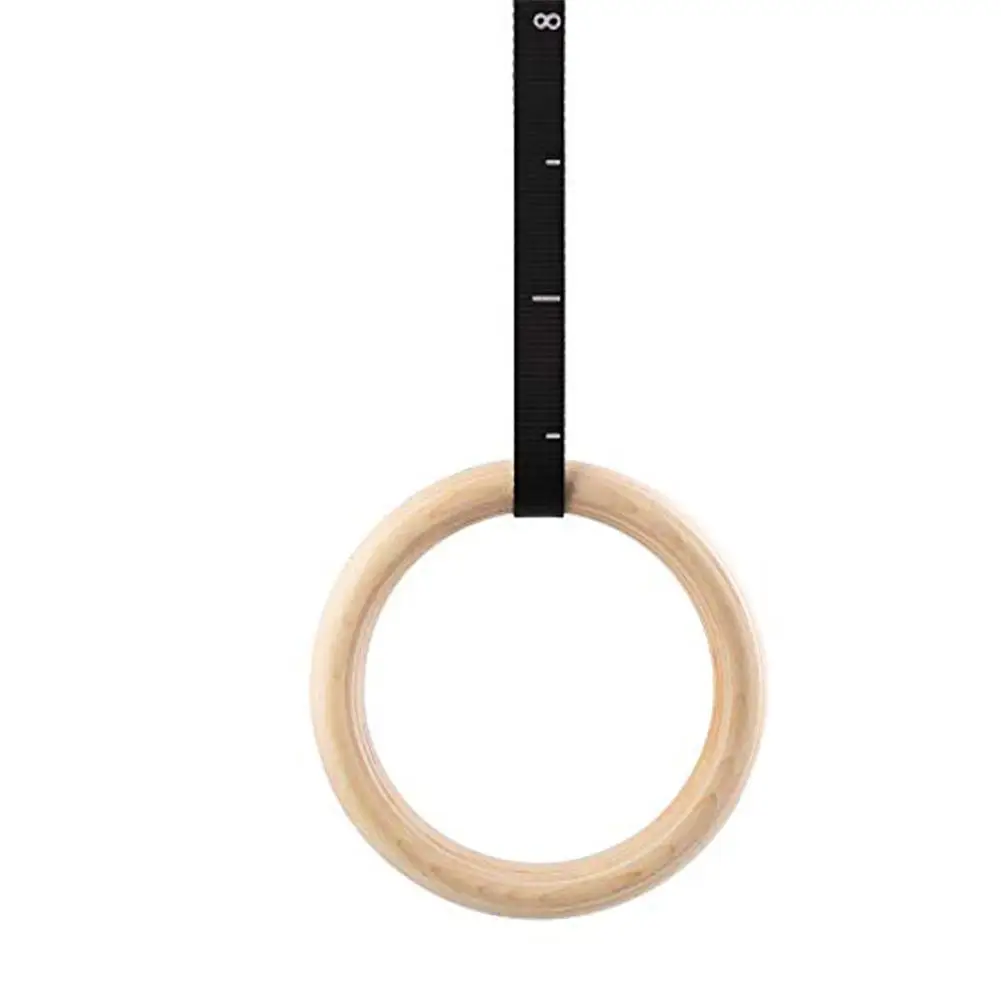 1 Pcs Birch Wood Gymnastic Rings Pull Up GYM Ring Home Fitness Strength Training 2.8cm 3.2cm Fitness Equipment Training Ring