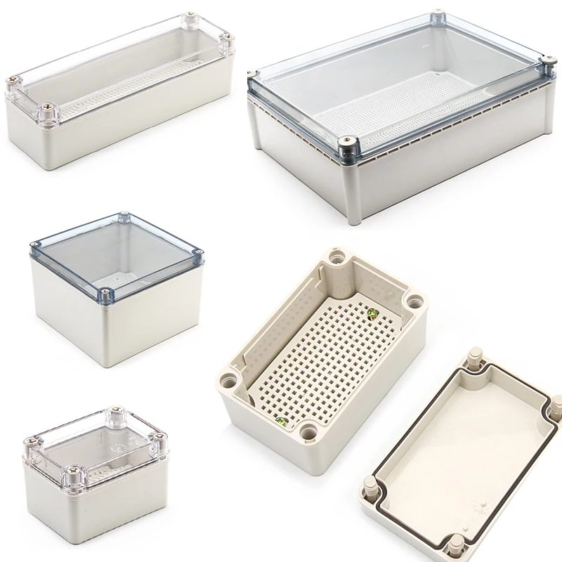 IP67 waterproof plastic ABS housing for electronics with mounting board Electrical Transparent Cover Enclosure Junction Box case