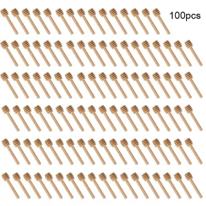 High quality honey bustle bar, mixture handle, jar spoon, practical, 100 pieces, wood dipper, honey, long stick, supplies, honey cooking tools 8 Main Mate Sales - №8