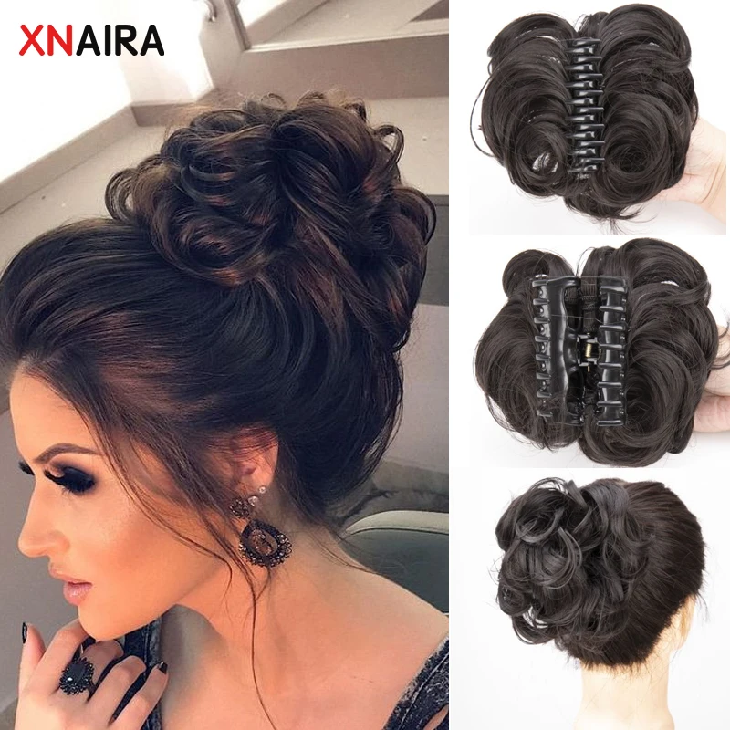 XNaira Synthetic Women\'s Messy Hair Bun Curly Bun Donuts Hair Bun Pad Hair Extension Clip Hair Ring