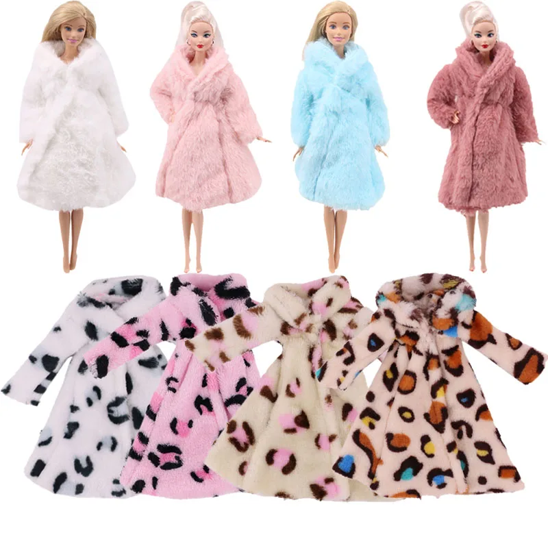 Doll Clothes Sweater Long Sleeve Soft Fur Coat Winter Warm Casul Wear Accessories Clothes For Barbis Doll BJD Doll Girl`s Toy