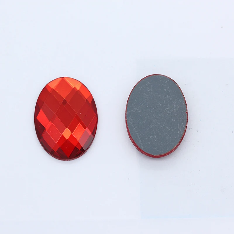 20p 13x18mm Oval Color Glass stone Foiled Flat back Non-Hotfix faceted crystal rhinestones Crystal button jewelry making