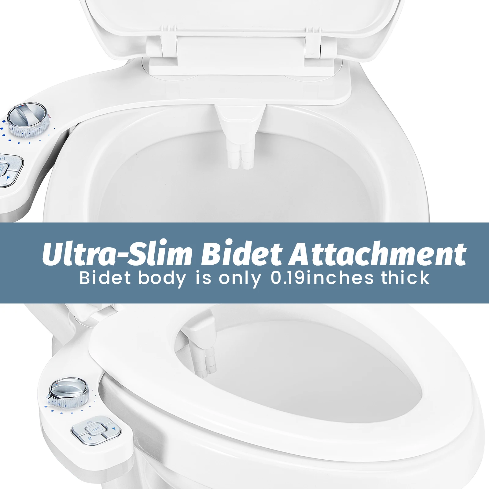 SAMODRA Bidet Attachment for Toilet - Warm Water, Hot & Cold, Non-Electric Pressure Sprayer Nozzle Control for Posterior & Femin