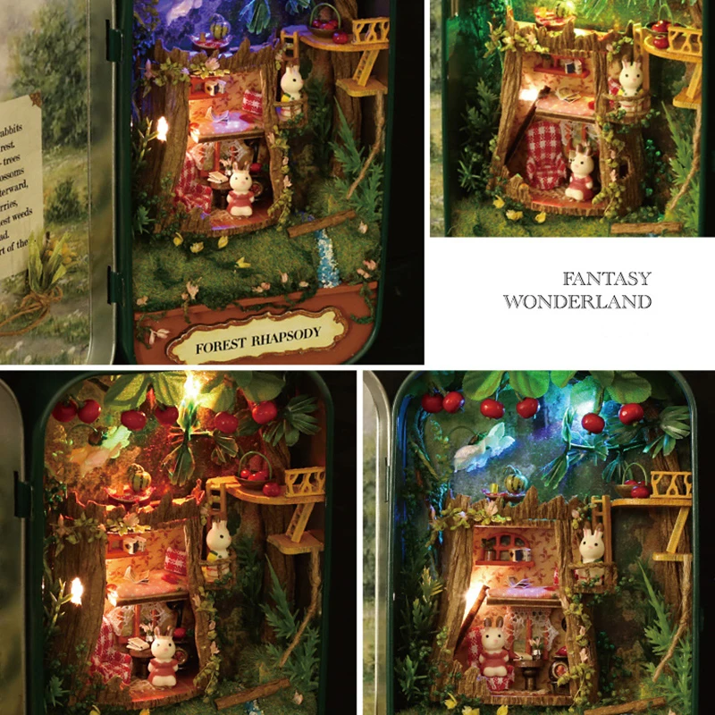 Box-Theater Puppenhäuser Holz-Puppenhaus Miniatur-Zuhause Nostalgisches Themen-Puppenhaus Möbel Zubehör Spielzeug für Geschenke – Detail 10