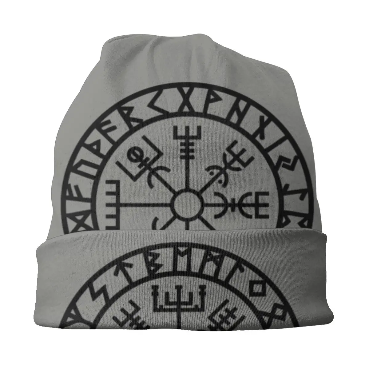 مخصص الهيب هوب محبوك قبعة ، الكبار Vegvisir الجمجمة قبعات قبعات قبعات ، Futhark Runes الملاحة الفايكنج قبعة ، الشتاء الدافئ