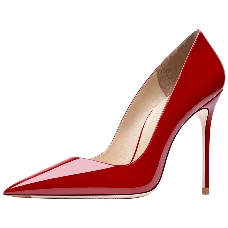 Sexy Red Pumps Women Genuine Leather High Heeled Shoe Wedding Party Dress Stilettos Autumn Spring