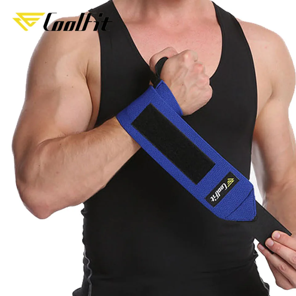 CoolFit 1 Pair Palestra Fitness Sollevamento Pesi Bracciali Powerlifting Wristband Supporto per il Polso Elastico Avvolge Bende Brace per Lo Sport