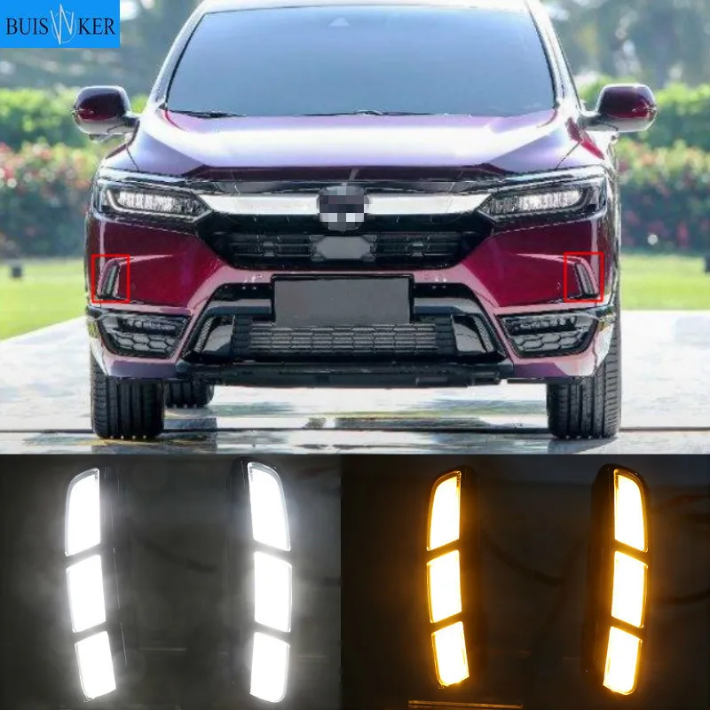 

1Set led For Honda BREEZE 2020 DRL Daytime Running Light DRL with yellow turn signal fog lamp Relay Daylight