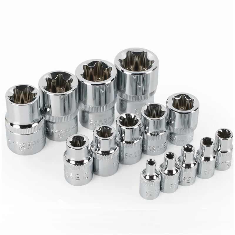 1/2 "3/8" 1/4 "stick E4 - E24 14 stücke E Torx Stern Weiblichen Bit Socket Set Hause DIY Metallbearbeitung Auto Reparatur Werkzeuge