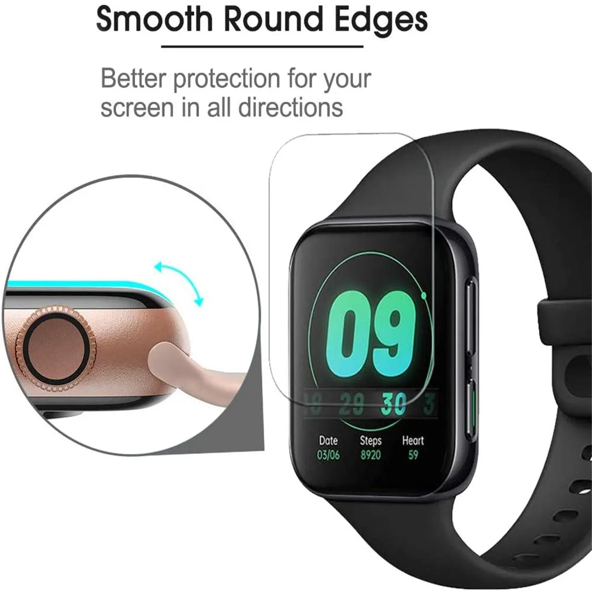 Película protectora de pantalla de cobertura completa para oppo watch 2, 42mm, 46mm, HD, antiarañazos, suave, TPU, película protectora para OPPO Watch 2, 42 y 46 MM