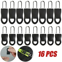 16pcs Replacement Zipper Pull Puller End Fit Rope Tag Clothing Zip Fixer Broken Buckle Zip Cord Tab Bag Suitcase Backpack Tent