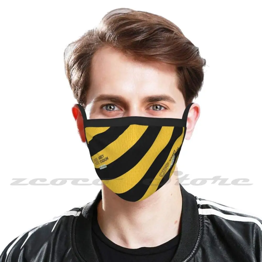 Cufc - Abbey Stadium Footy Stripes Mask Cloth Reusable Print Filter Washable United Us Football Stripes