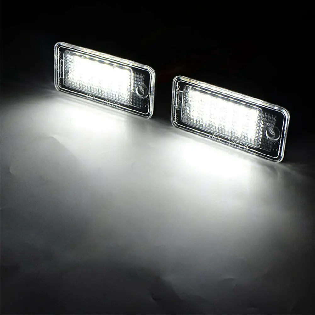 Lámpara de luz LED de placa de matrícula sin errores 2 piezas 18 para Audi A3 A4 A6 A8 B6 B7 Q7